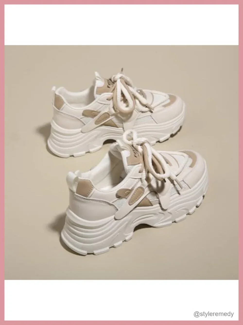 Women's Platform Walking Sneakers Mesh Lace-Up Athletic Shoes